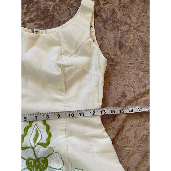 Vintage 60s/70s green embroidered elegant unique midi dress size xs - Picture 7 of 7
